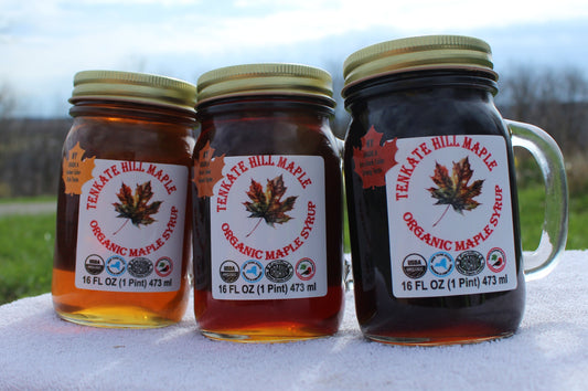 Set of 3 pints! Organic Maple Syrup Grade A Amber, Dark, and Very Dark Colors